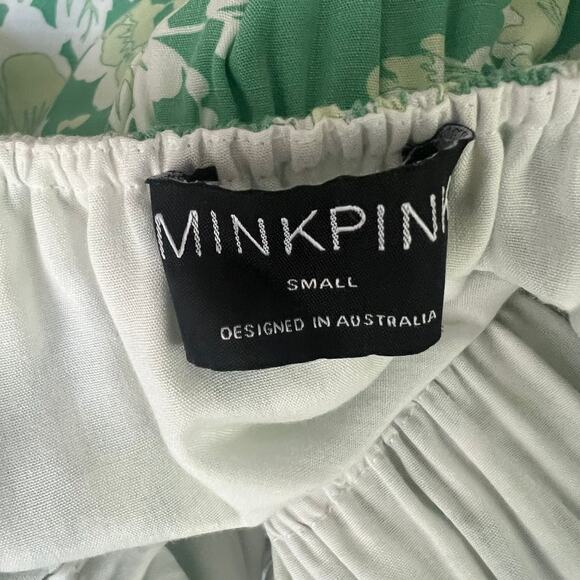 Revolve MinkPink‎ Felicia Mini Dress Green Antique Floral - Picture 6 of 7